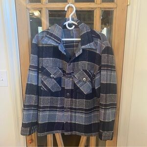 Vintage unisex wool Plaid Button-Up Jacket